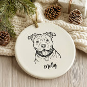Personalized Pitbull Dog Christmas Keramisch Ornament
