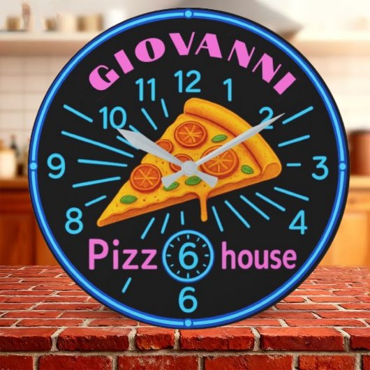 Personalized pizzeria neon custom pizza house grote klok