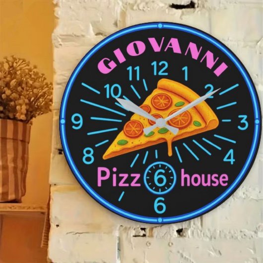 Personalized pizzeria neon custom pizza house grote klok
