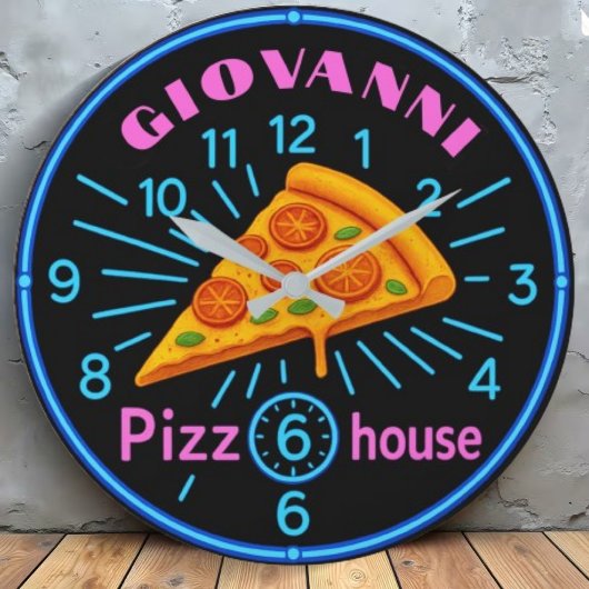 Personalized pizzeria neon custom pizza house grote klok