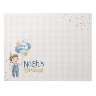 Personalized Placemat Boy Birthday Party  Notitieblok