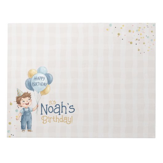Personalized Placemat Boy Birthday Party  Notitieblok (Voorkant)