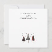 Personalized Plaid Christmas Tree Family Name  Kaart (Achterkant)