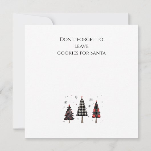 Personalized Plaid Christmas Tree Family Name  Kaart (Achterkant)