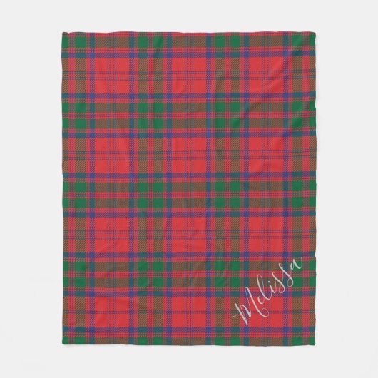 Personalized Plaid Clan Grant Tartan Pattern Fleece Deken (Voorkant)