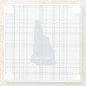 Personalized Plaid New Hampshire Glass Coaster Glazen Onderzetter (Achterkant)