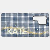 Personalized Plaid Samsung Galaxy Case with Name Samsung Galaxy Hoesje (Achterkant horizontaal)