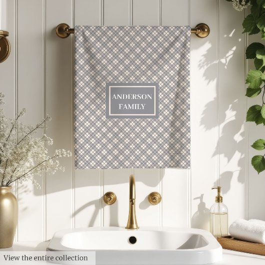 Personalized Plaid Towels Elegant Pastel Accent Bad Handdoek