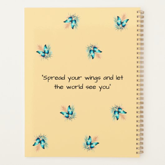 Personalized planner "Tropical butterflies" (Achterkant)