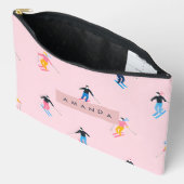Personalized Playful Pastel Skiers Retro Etui (Open)
