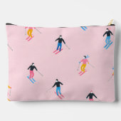 Personalized Playful Pastel Skiers Retro Etui (Achterkant)