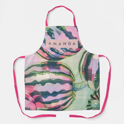 Personalized Playful Watermelon Stripe  Schort (Voorkant)