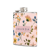 Personalized Playful Wildflower in Peach Heupfles (Links)