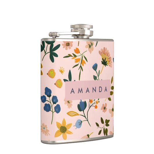 Personalized Playful Wildflower in Peach Heupfles (Rechts)