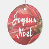 Personalized Poinsettia Joyeux Noel Keramisch Ornament (Links)