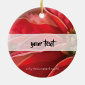 Personalized Poinsettia Joyeux Noel Keramisch Ornament (Achterkant)
