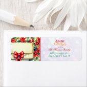 Personalized Poinsettia Mailbox "Merry Christmas" Etiket (Insitu)