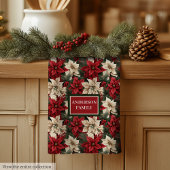 Personalized Poinsettia Towel Chic Christmas Style Theedoek