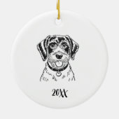 Personalized Pointer Dog Christmas Keramisch Ornament (Achterkant)