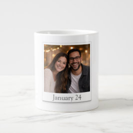 Personalized Polaroid Photo Mug with Date Grote Koffiekop