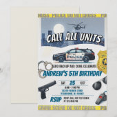 Personalized Police Birthday Party Kaart (Voorkant / Achterkant)