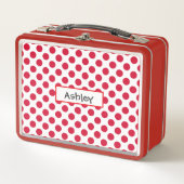 Personalized Polka Dot Metal Lunchbox (Voorkant)