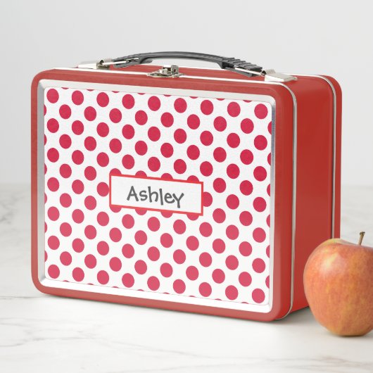Personalized Polka Dot Metal Lunchbox (In situ)