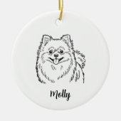 Personalized Pomeranian Dog Christmas Keramisch Ornament (Voorkant)