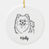 Personalized Pomeranian Dog Christmas Keramisch Ornament (Achterkant)
