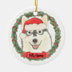 Personalized Pomsky Keramisch Ornament
