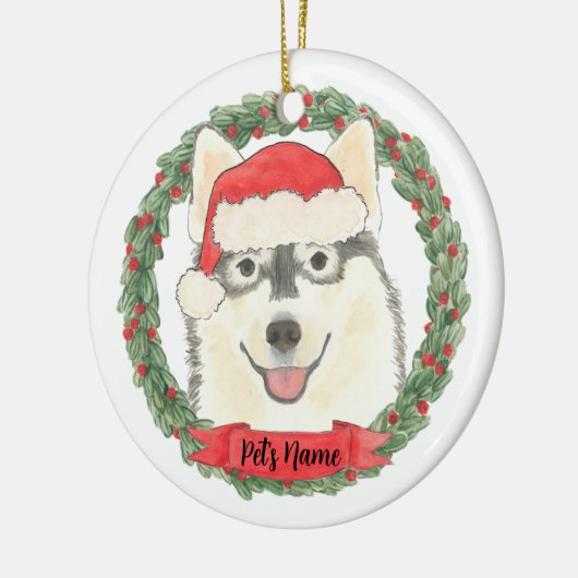 Personalized Pomsky Keramisch Ornament (Links)