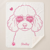 Personalized Poodle Blanket for Dog Mom  Rose Pink Sherpa Deken (Voorkant)