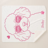 Personalized Poodle Blanket for Dog Mom  Rose Pink Sherpa Deken (Voorkant (horizontaal))