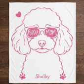 Personalized Poodle Blanket for Dog Mom  Rose Pink Sherpa Deken