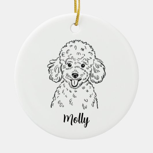 Personalized Poodle Dog Christmas Keramisch Ornament (Voorkant)