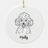 Personalized Poodle Dog Christmas Keramisch Ornament (Achterkant)