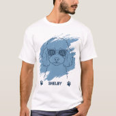 Personalized Poodle Dog Dad Ice Blue Brush T-Shirt (Voorkant)
