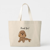 Personalized Poodle Dog  Grote Tote Bag (Achterkant)