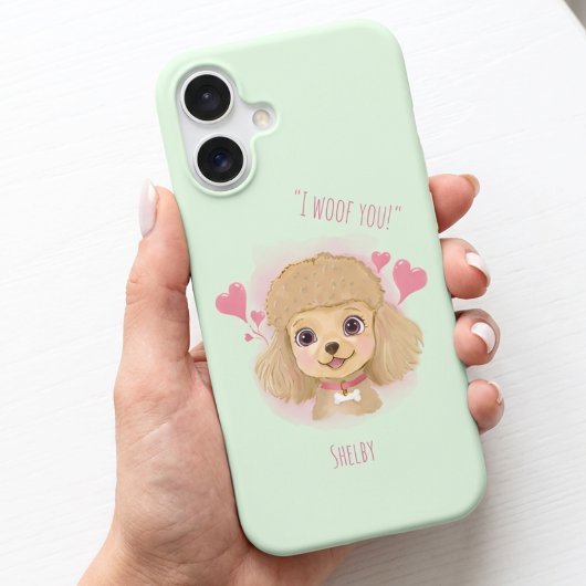 Personalized Poodle iPhone Case – I Woof You Gift 16 Hoesje