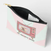 Personalized Poodle Retro TV Pastel Dog Mom Photo  Etui (Open)