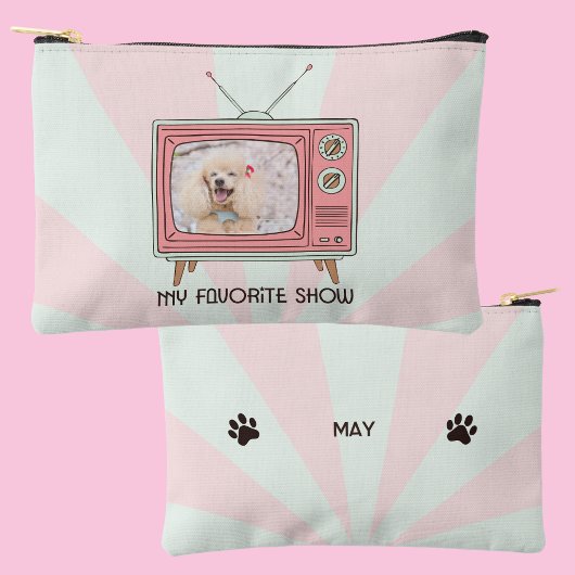 Personalized Poodle Retro TV Pastel Dog Mom Photo  Etui