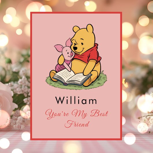 Personalized Pooh Bear Friendship Kaart