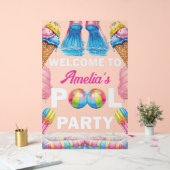 Personalized Pool Party Welcome Acryl Bord (Huwelijk)