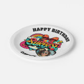 Personalized Pop Art Retro Birthday Photo Papieren Bordje (Gekanteld)