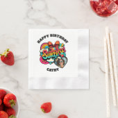 Personalized Pop Art Retro Birthday Photo Servet (Insitu)