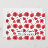 Personalized Poppies Floral Botanical Note Card Notitiekaartje (Voorkant)