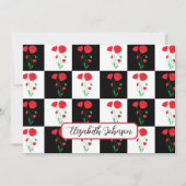 Personalized Poppy Checkerboard Floral Note Card Notitiekaartje (Voorkant)