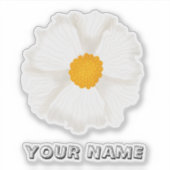 Personalized Poppy Flower Custom-Cut Vinyl Sticker (Voorkant)
