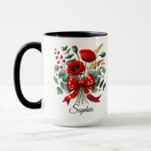 Personalized Poppy Flower Name Mug Gift Mok (Links)