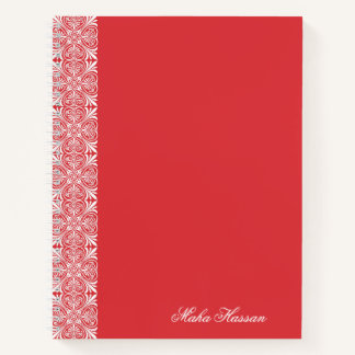 Personalized Poppy Red Floral Notebook   Notitieboek